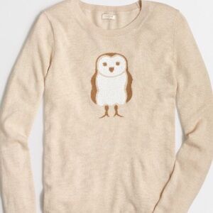 J. Crew Cream Owl Sweater